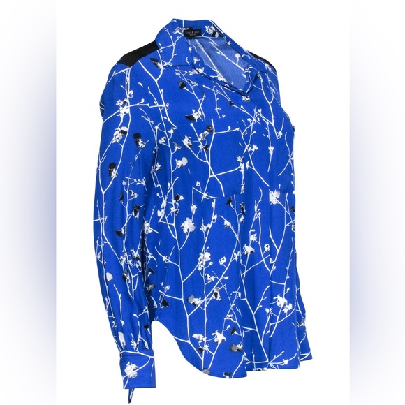 Rag & Bone THERESE BLOUSE White Floral Blossom Print Blouse spread collar Small - Picture 8 of 8